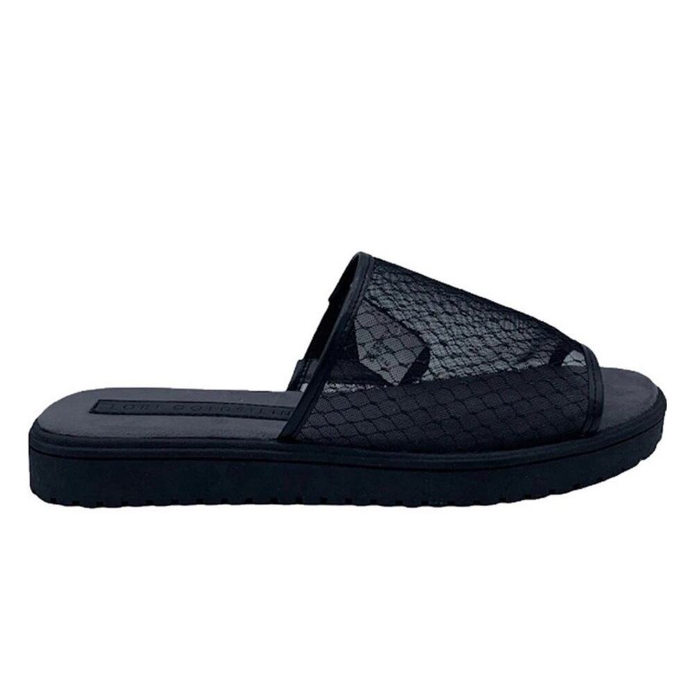NWD Lori Goldstein Collection Slip On Woven Sheer Mesh Sandal Black Slides Sz 7